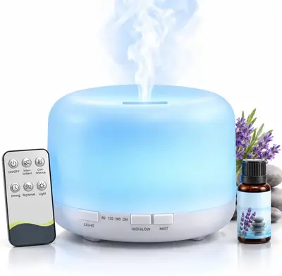 Capa Difusor de Aromas Umidificador de Ar Ultrassônico 500ML Com Controle Remoto