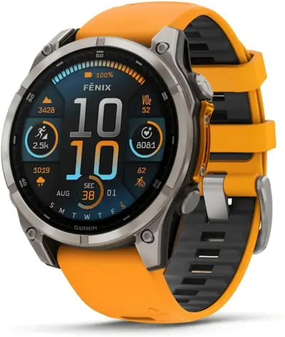 Capa Garmin Relógio Fenix 8 Safira Laranja Titânio 47mm