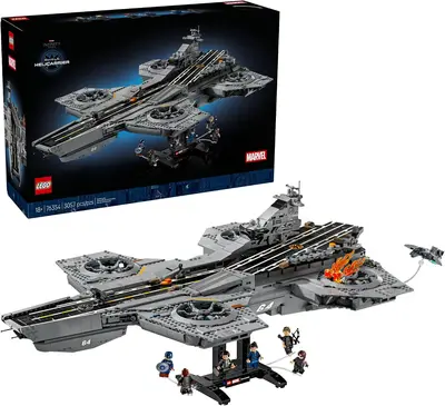 Capa LEGO Marvel Aeroporta-aviões da S.H.I.E.L.D.; Conjunto de Construção 76354