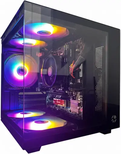 Capa PC Gamer Ryzen 7 5700G, Placa mãe A520M, 16GB DDR4 3200MHz, SSD 480GB, Fonte 600W 80 Plus Bronze, Gabinete Aquario com 5 Fans RGB