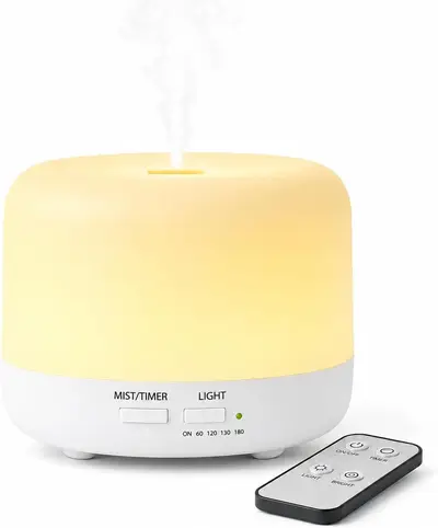 Capa Umidificador de Ar e Difusor Aromático Ultrassônico, 300 ml, Bivolt 110/220 V, com Controle Remoto, LED Colorido, Aromaterapia e Desligamento Automático