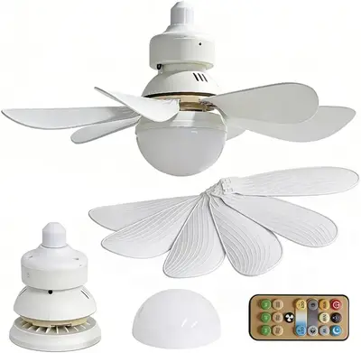 Capa Ventilador Teto LED 60W Bivolt E27 3 Velocidades Controle Remoto Sem Fio